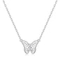 Silver Plated Butterfly Necklace Created with Zircondia® Crystals