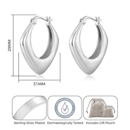 Silver Plated Chunky Hoop Earrings