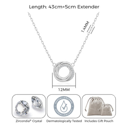Collier cercle noué plaqué argent orné de cristaux Zircondia®