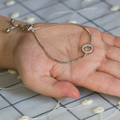 Silver Plated Circle of Life Friendship Bracelet Created with Zircondia® Crystals