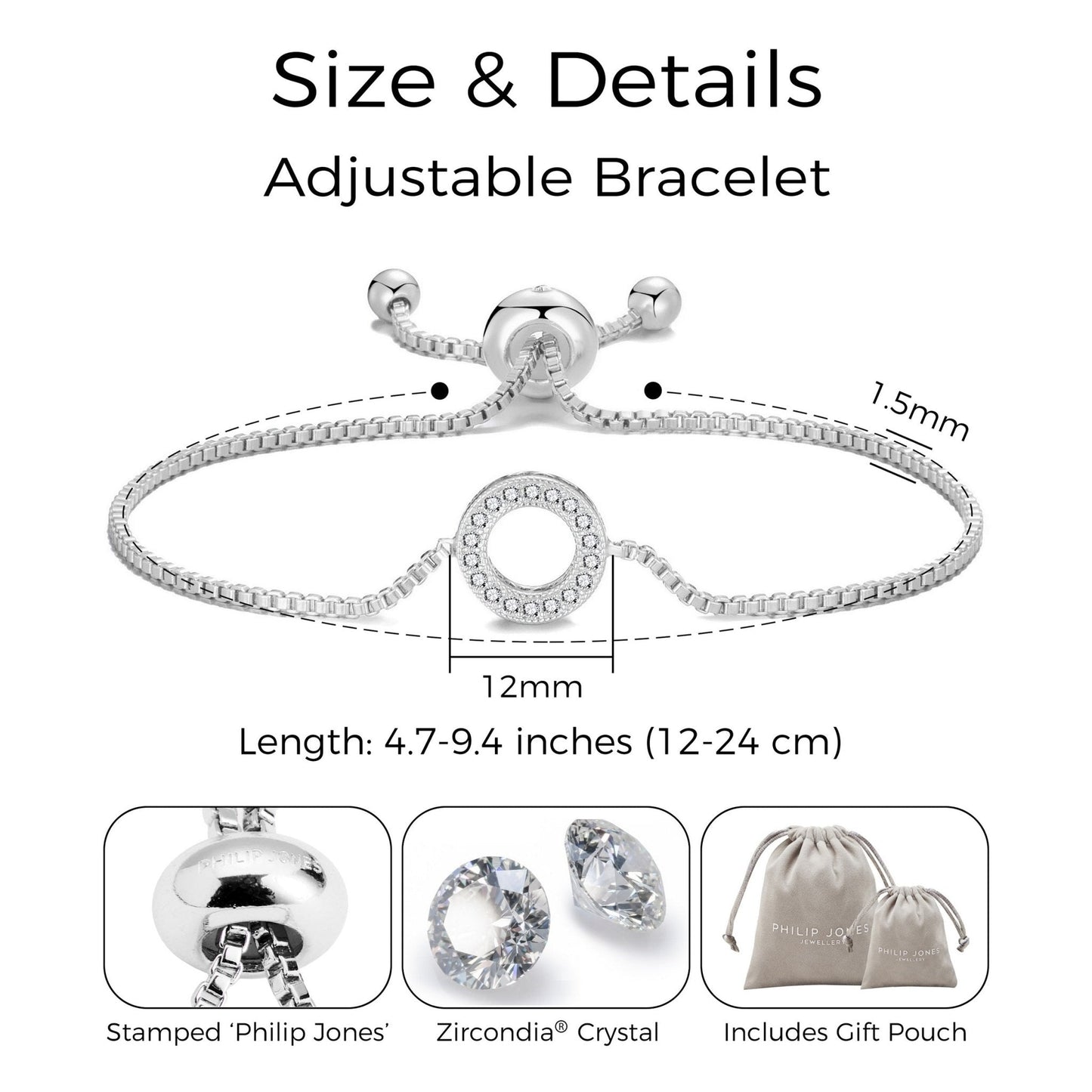 Silver Plated Circle of Life Friendship Bracelet Created with Zircondia® Crystals