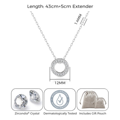 Silver Plated Circle of Life Necklace Created with Zircondia® Crystals