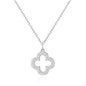 Silver Plated Clover Necklace Created with Zircondia® Crystals
