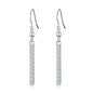 Silver Plated Crystal Bar Drop Earrings Created with Zircondia® Crystals