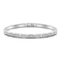 Silver Plated Cubic Bangle Created with Zircondia® Crystals (7 Inch)