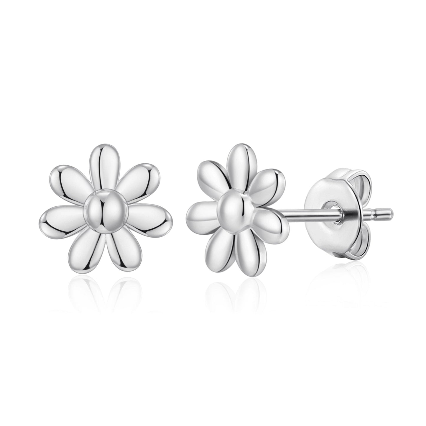 Silver Plated Daisy Earrings