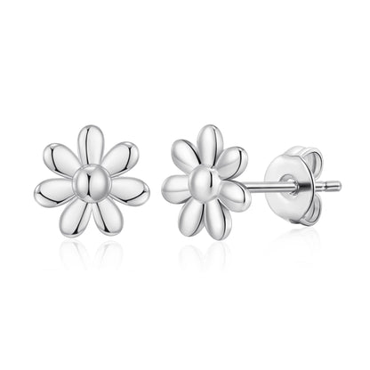 Silver Plated Daisy Earrings
