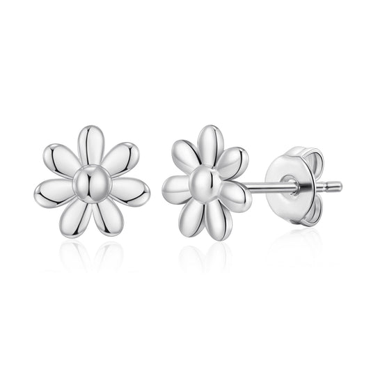 Silver Plated Daisy Earrings
