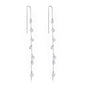 Silver Plated Dangle Thread Earrings Created with Zircondia® Crystals