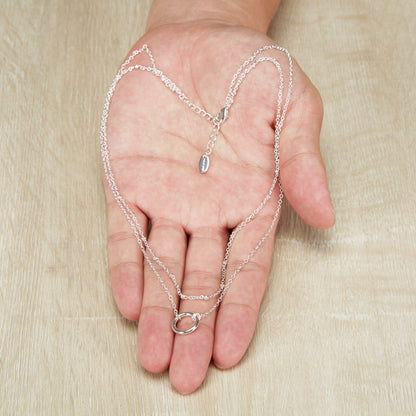 Silver Plated Double Layered Circle Necklace