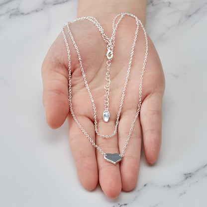 Silver Plated Double Layered Heart Necklace