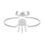 Silver Plated Dream Catcher Friendship Bracelet Created with Zircondia® Crystals