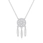 Silver Plated Dream Catcher Necklace Created with Zircondia® Crystals