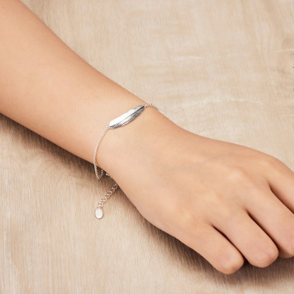 Silver Plated Feather Bracelet