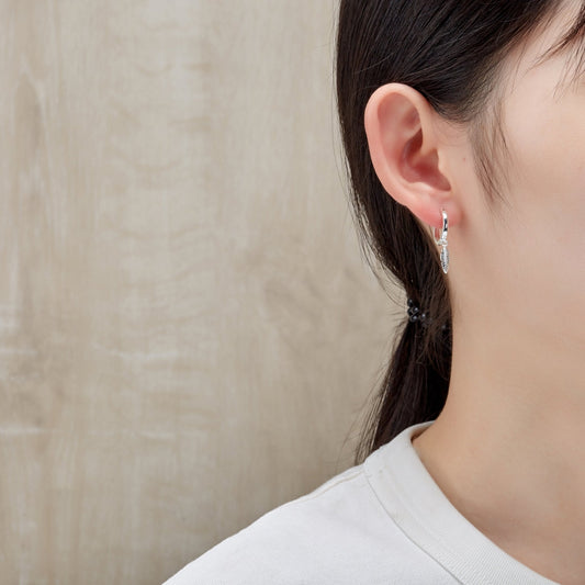 Silver Plated Feather Charm Hoop Earrings