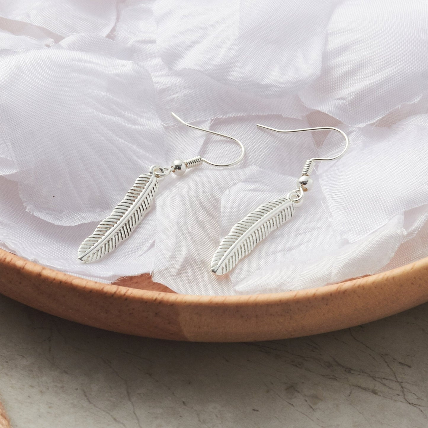 Silver Plated Feather Earrings