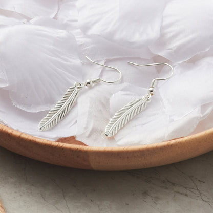 Silver Plated Feather Earrings