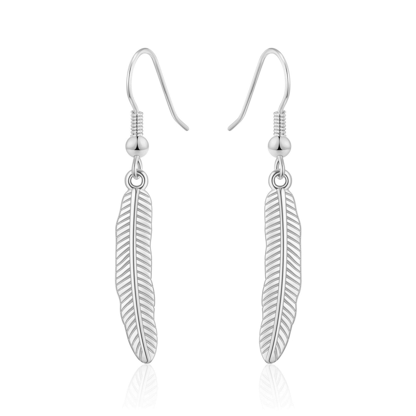 Silver Plated Feather Earrings