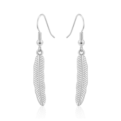 Silver Plated Feather Earrings
