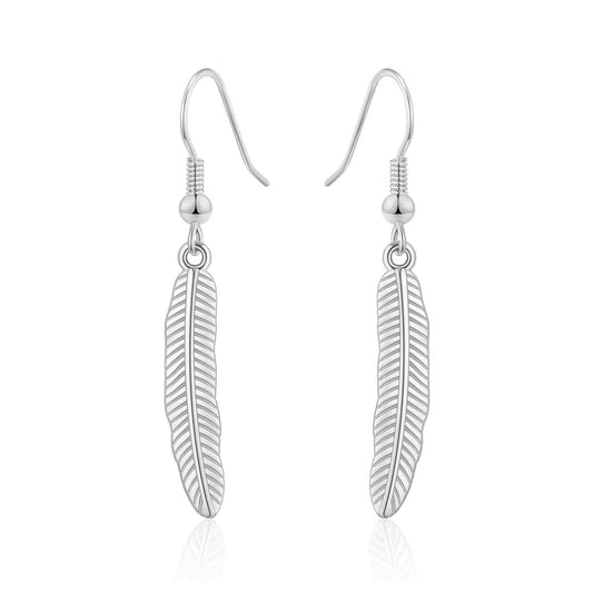 Silver Plated Feather Earrings