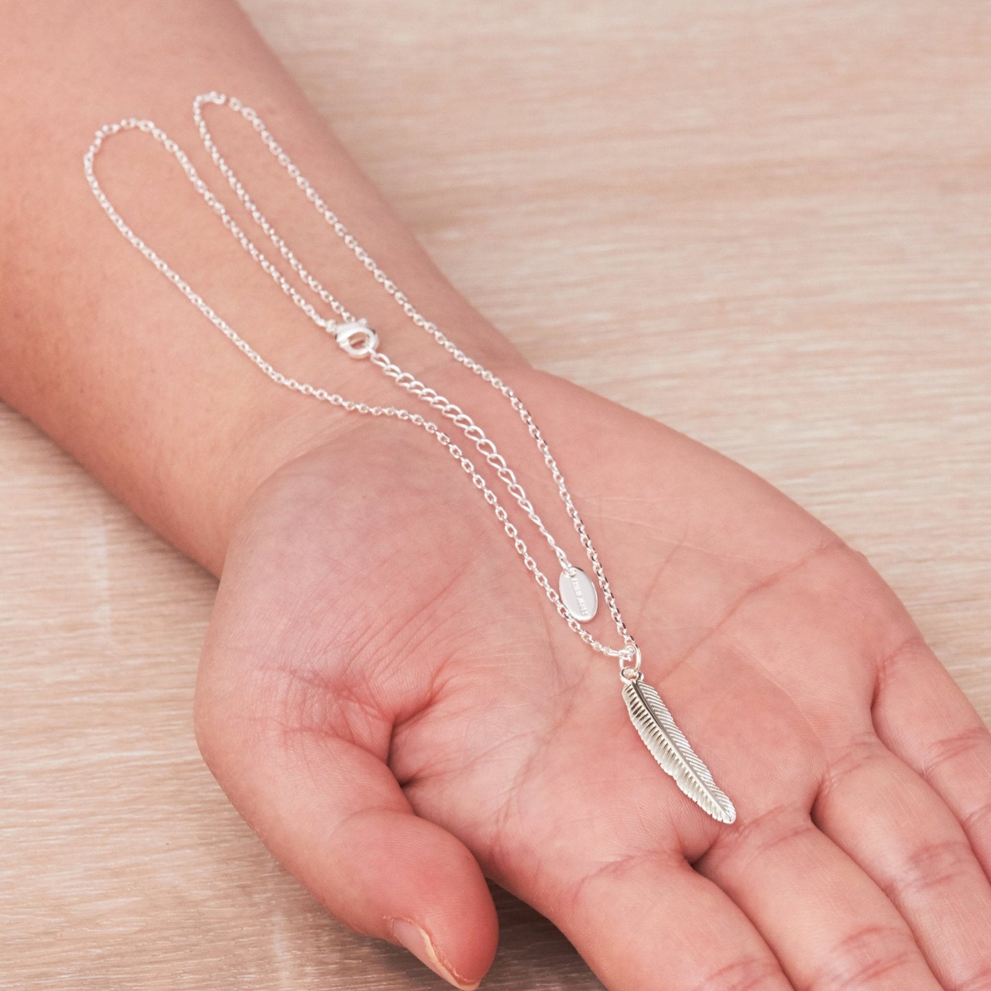 Silver Plated Feather Necklace