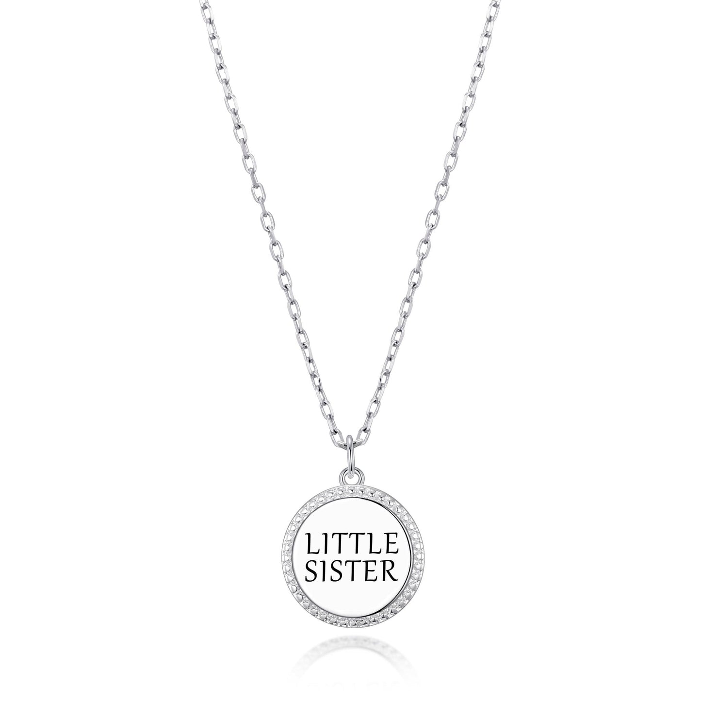 Silver Plated Filigree Disc Little Sister Necklace