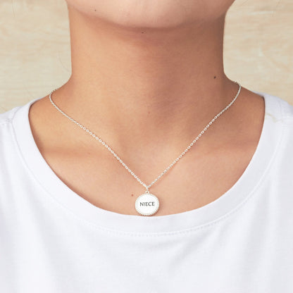 Silver Plated Filigree Disc Niece Necklace