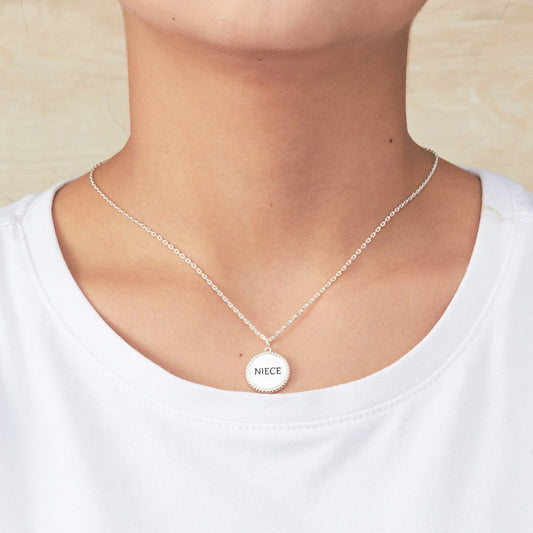 Silver Plated Filigree Disc Niece Necklace