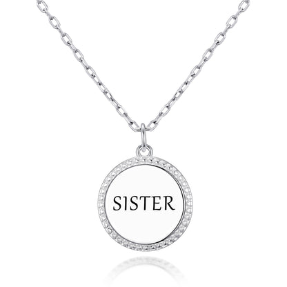 Silver Plated Filigree Disc Sister Necklace