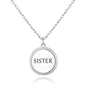 Silver Plated Filigree Disc Sister Necklace