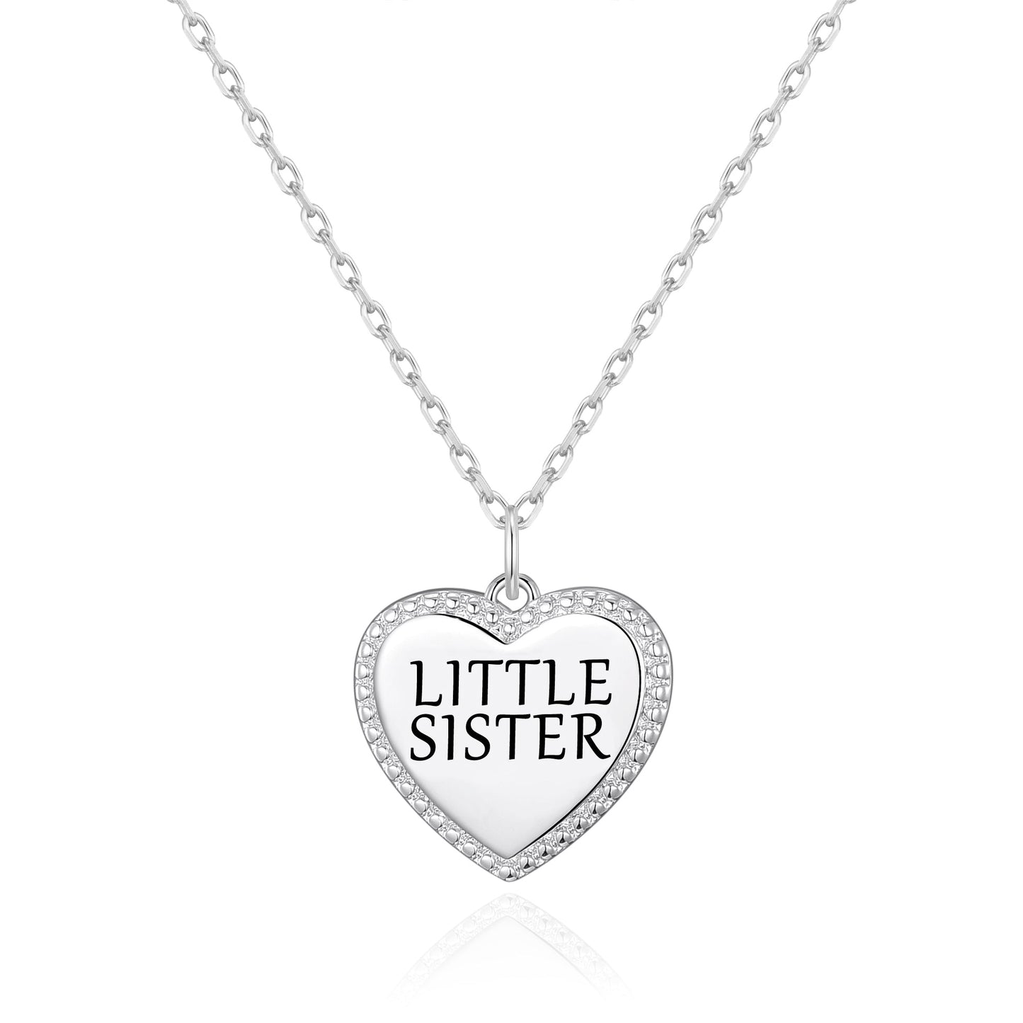 Silver Plated Filigree Heart Little Sister Necklace