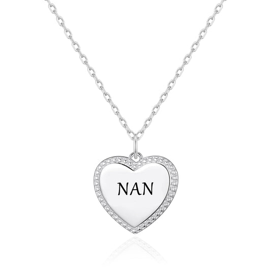 Silver Plated Filigree Heart Nan Necklace