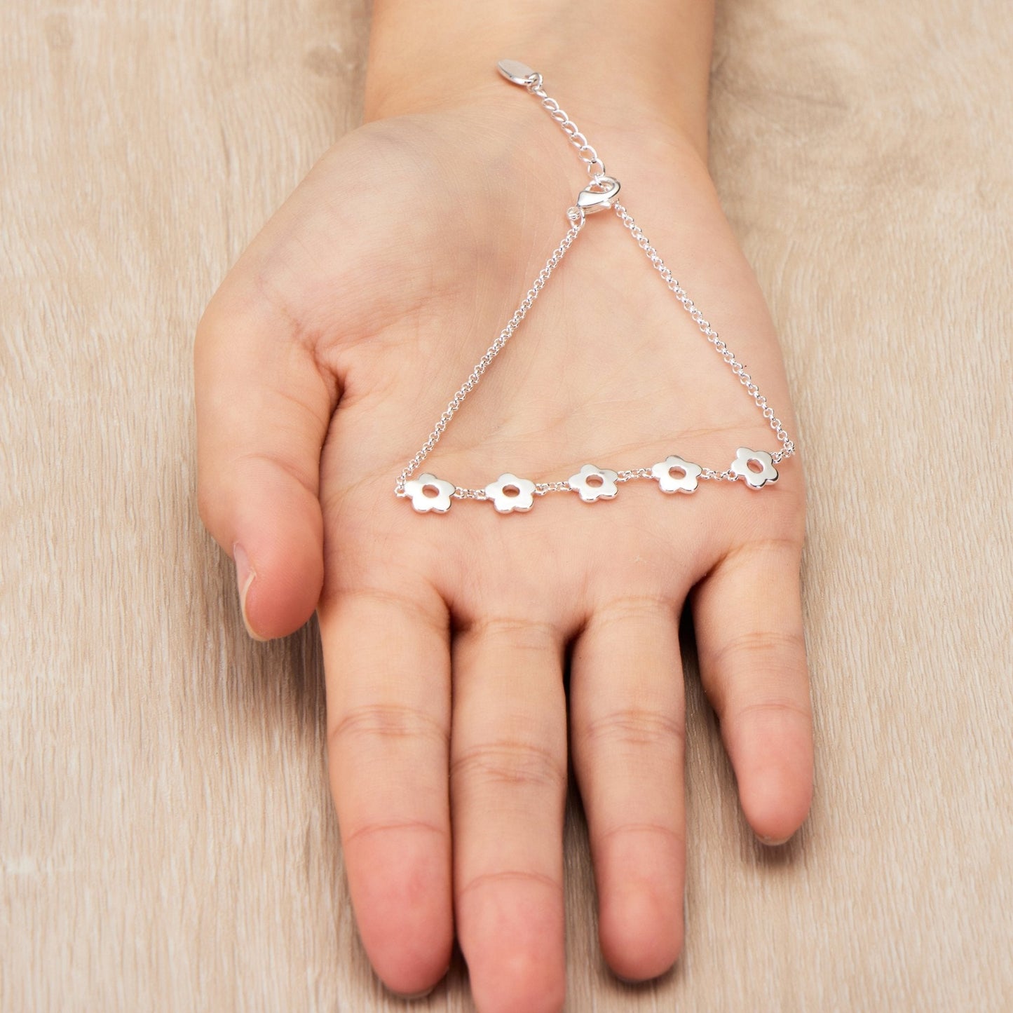 Silver Plated Flower Bracelet