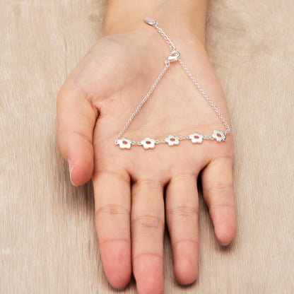 Silver Plated Flower Bracelet