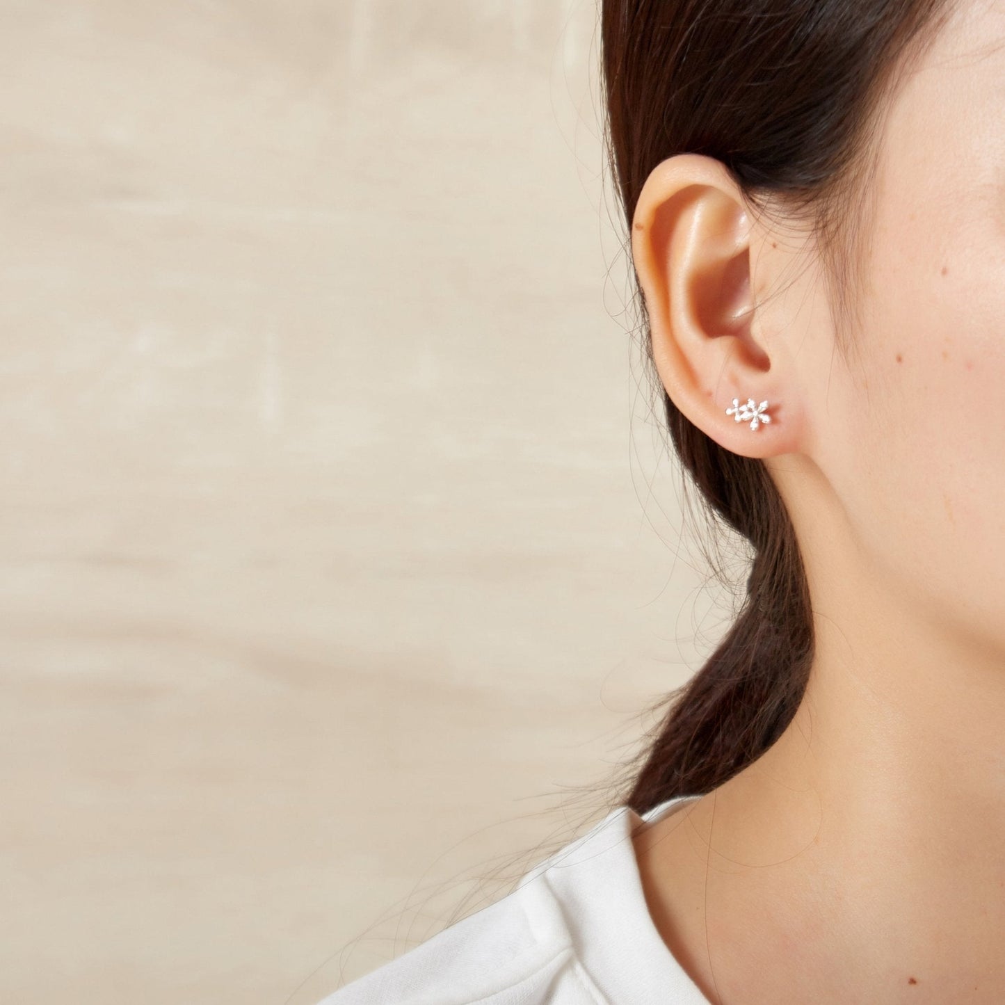 Silver Plated Flower Earrings Created with Zircondia® Crystals