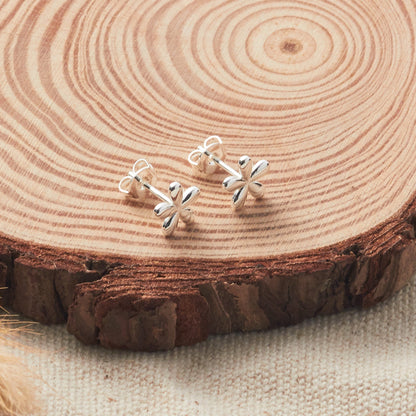 Silver Plated Flower Stud Earrings