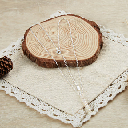 Silver Plated Freshwater Pearl Drop Necklace