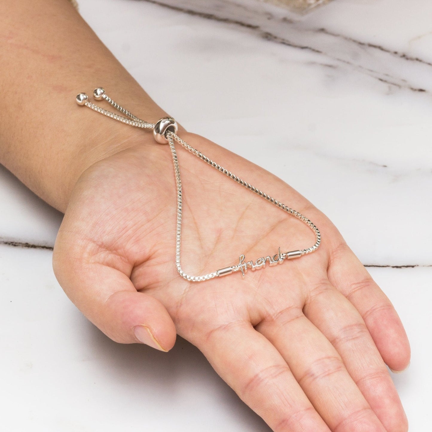 Silver Plated Friend Bracelet Created with Zircondia® Crystals