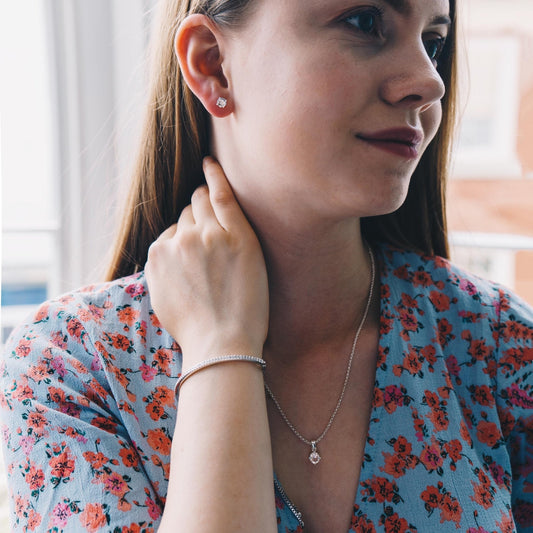 Silver Plated Friendship Set Created with Zircondia® Crystals