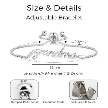 Silver Plated Grandma Bracelet Created with Zircondia® Crystals