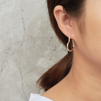 Silver Plated Heart Hoop Earrings