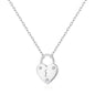 Silver Plated Heart Padlock Necklace Created with Zircondia® Crystals