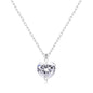 Silver Plated Heart Solitaire Necklace Created with Zircondia® Crystals