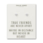 Silver Plated Heart Stud Earrings with Quote Card