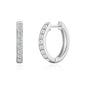 Silver Plated Hoop Earrings Created with Zircondia® Crystals