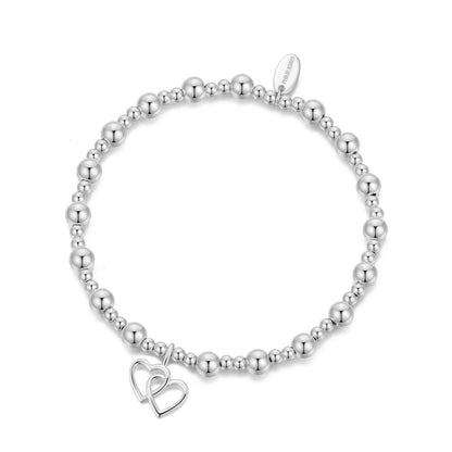 Silver Plated Sister Quote Stretch Bracelet with Gift Box