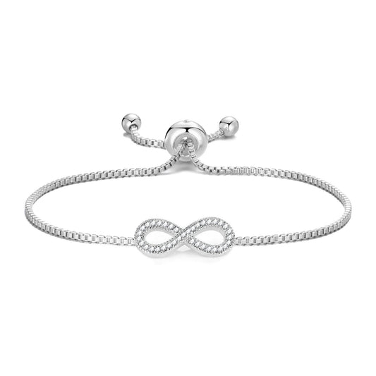 Silver Plated I Couldn't Say I Do Without You Infinity Bridal Bracelet with Zircondia® Crystals