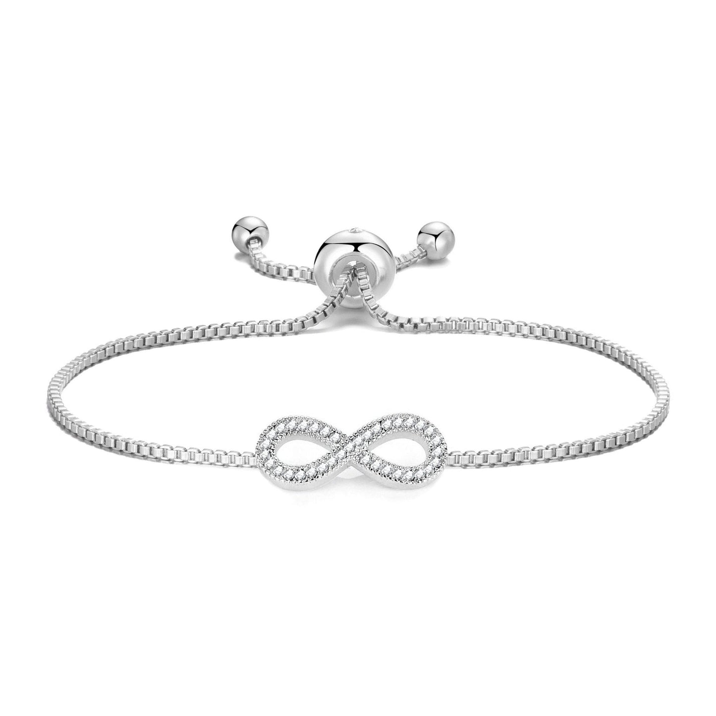 Silver Plated I Couldn't Say I Do Without You Infinity Bridal Bracelet with Zircondia® Crystals