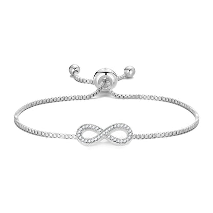 Silver Plated I Couldn't Say I Do Without You Infinity Bridal Bracelet with Zircondia® Crystals