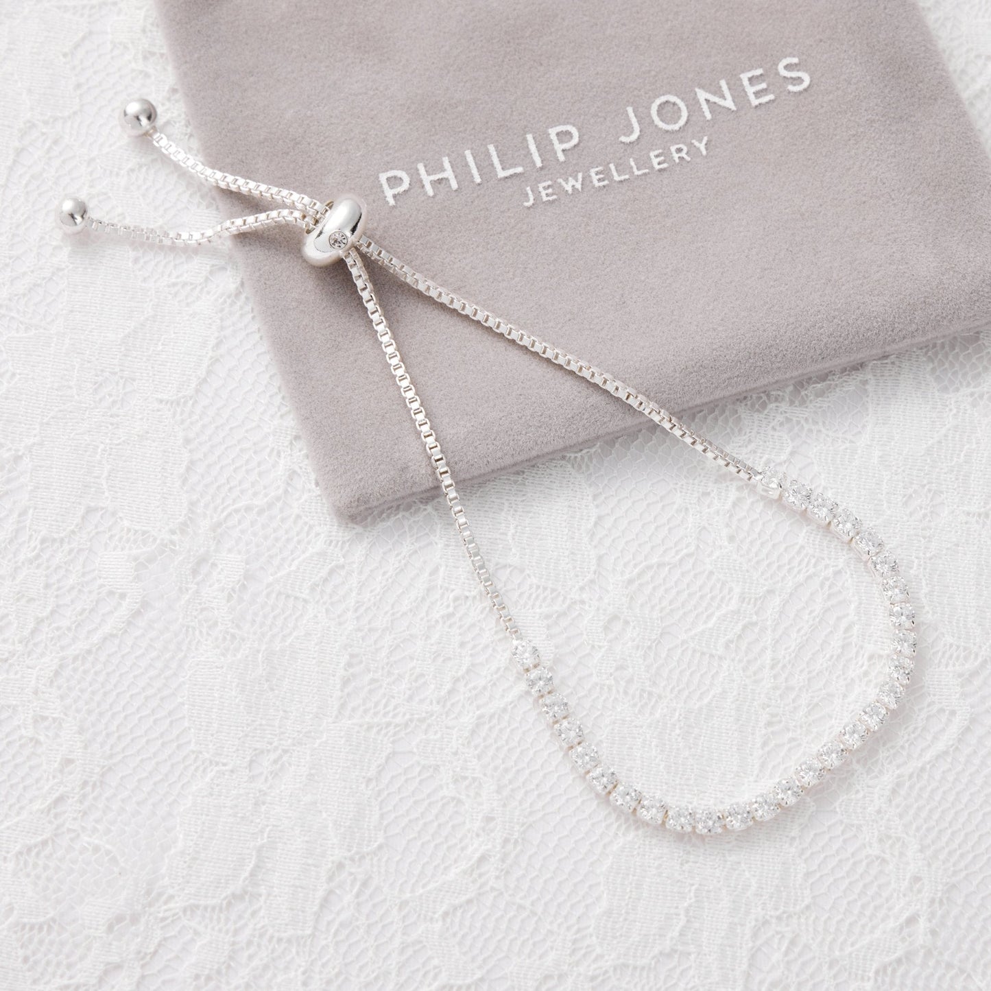 Silver Plated I Couldn't Say I Do Without You Solitaire Bridal Bracelet Created with Zircondia® Crystals